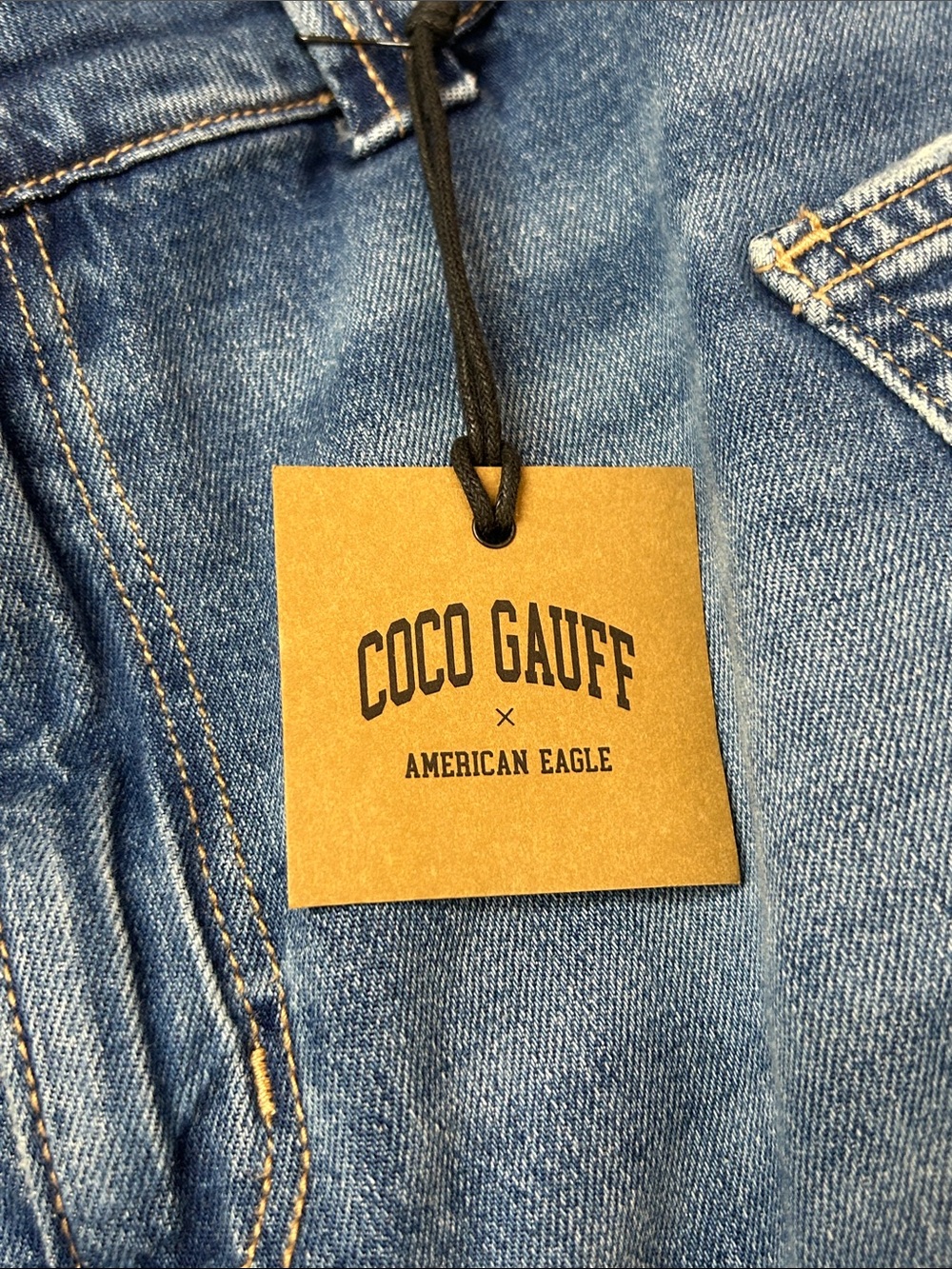 NWT American Eagle X Coco Gauff Pleated Denim High Rise Cargo Mini Skirt Size 12 - Picture 11 of 16